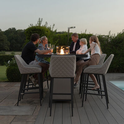 Maze - Outdoor Fabric Regal 8 Seat Rectangular Bar Set with Fire Pit Table product image