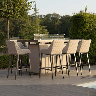 Maze - Outdoor Fabric Regal 8 Seat Rectangular Bar Set with Fire Pit Table product image