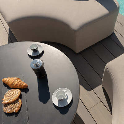 Maze - Outdoor Fabric Snug Lifestyle Suite with Rising Table - Oatmeal product image