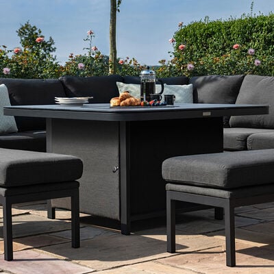 Maze - Outdoor Fabric Pulse Deluxe Square Corner Dining Set with Firepit Table - Charcoal product image