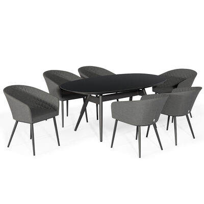 Maze - Outdoor Fabric Ambition 6 Seat Oval Dining Set - Flanelle product image