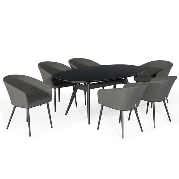 Maze - Outdoor Fabric Ambition 6 Seat Oval Dining Set - Flanelle product image