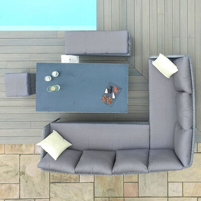 Maze - Santorini Rectangular Rattan Corner Dining Set with Rising Table product image