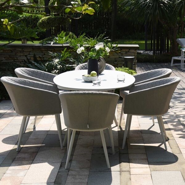 Maze - Outdoor Fabric Ambition 6 Seat Oval Dining Set - Lead Chine product image