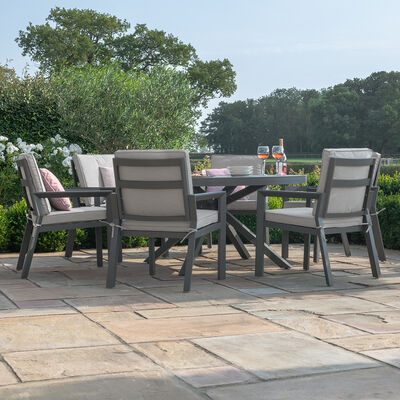 Maze - New York 6 Seat Round Aluminium - Dining Set - Dove Grey product image