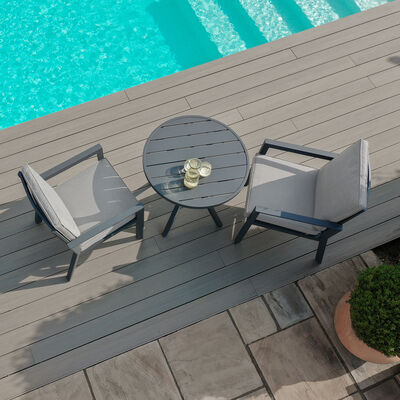 Maze - New York 3 Piece Aluminium Bistro Set - Dove Grey product image