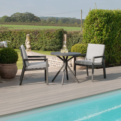 Maze - New York 3 Piece Aluminium Bistro Set - Dove Grey product image