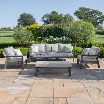 Maze - New York 3 Seat Sofa Aluminium Sofa Set with Rising Table - Dove Grey product image