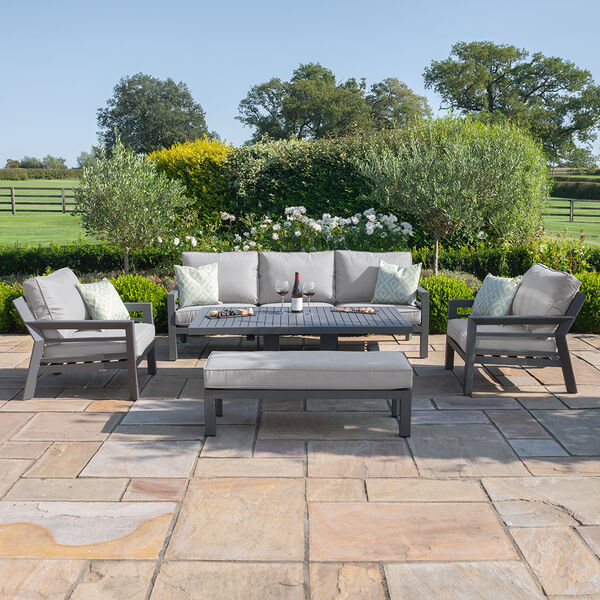 Maze - New York 3 Seat Sofa Aluminium Sofa Set with Rising Table - Dove Grey product image