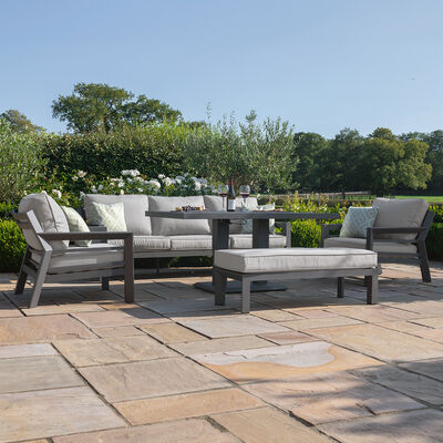 Maze - New York 3 Seat Sofa Aluminium Sofa Set with Rising Table - Dove Grey product image