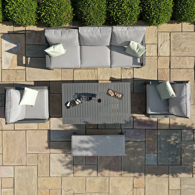 Maze - New York 3 Seat Sofa Aluminium Sofa Set with Rising Table - Dove Grey product image