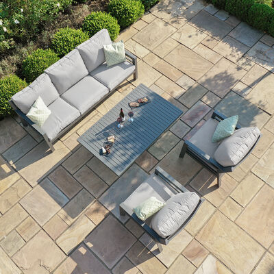 Maze - New York 3 Seat Sofa Aluminium Sofa Set with Rising Table - Dove Grey product image