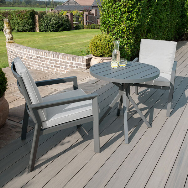 Maze - New York 3 Piece Aluminium Bistro Set - Dove Grey product image