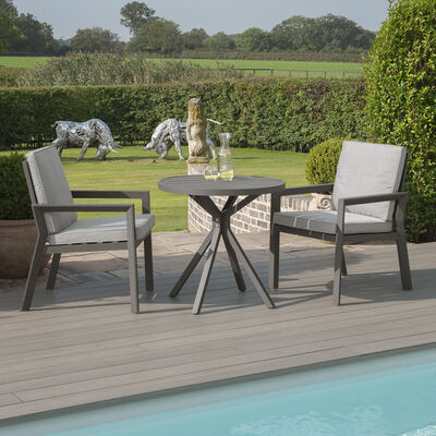 Maze - New York 3 Piece Aluminium Bistro Set - Dove Grey product image