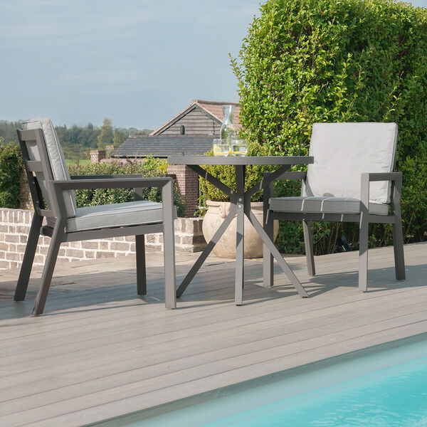 Maze - New York 3 Piece Aluminium Bistro Set - Dove Grey product image
