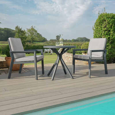 Maze - New York 3 Piece Aluminium Bistro Set - Dove Grey product image