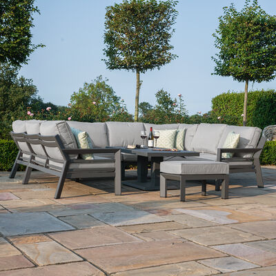 Maze - New York U-Shaped Aluminium Sofa Set with Rising Table - Dove Grey product image