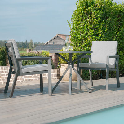 Maze - New York 3 Piece Aluminium Bistro Set - Dove Grey product image