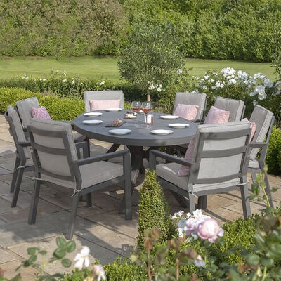 Maze - New York 8 Seat Oval Aluminium Dining Set product image