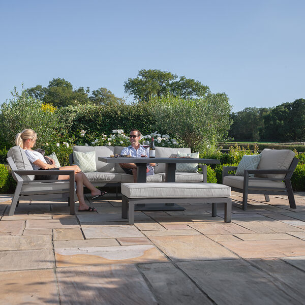 Maze - New York 3 Seat Sofa Aluminium Sofa Set with Rising Table - Dove Grey product image
