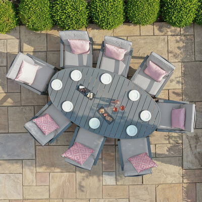 Maze - New York 8 Seat Oval Aluminium Dining Set product image