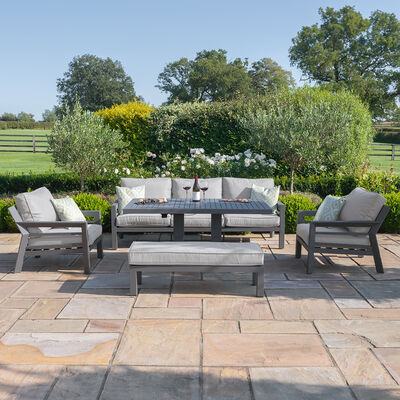 Maze - New York 3 Seat Sofa Aluminium Sofa Set with Rising Table - Dove Grey product image