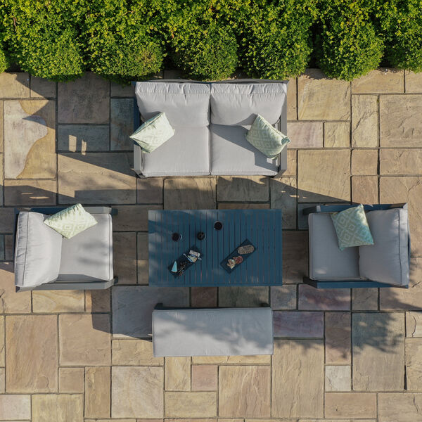 Maze - New York 2 Seat Aluminium Sofa Set with Rising Table - Dove Grey product image