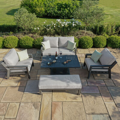 Maze - New York 2 Seat Aluminium Sofa Set with Rising Table - Dove Grey product image