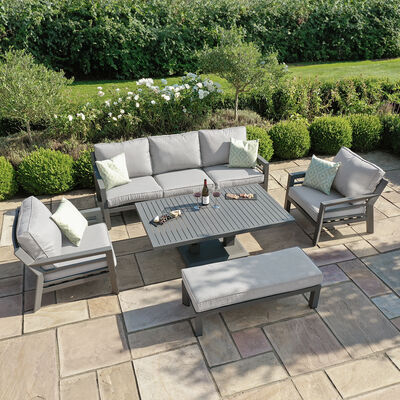Maze - New York 3 Seat Sofa Aluminium Sofa Set with Rising Table - Dove Grey product image
