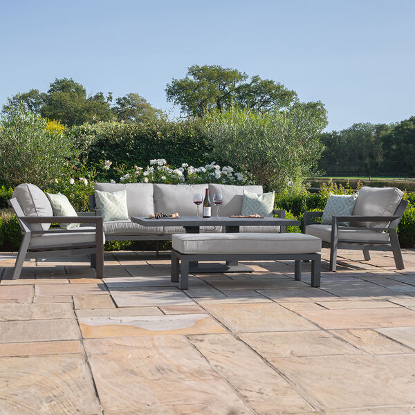 Maze - New York 3 Seat Sofa Aluminium Sofa Set with Rising Table - Dove Grey product image