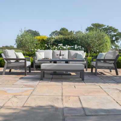 Maze - New York 3 Seat Sofa Aluminium Sofa Set with Rising Table - Dove Grey product image