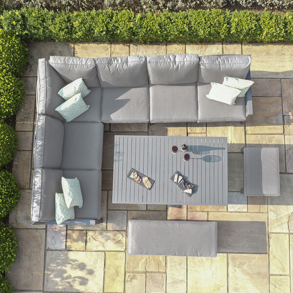 Maze - New York Aluminium Corner Dining Set with Rising Table - Dove Grey product image
