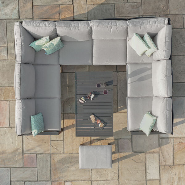 Maze - New York U-Shaped Aluminium Sofa Set with Rising Table - Dove Grey product image