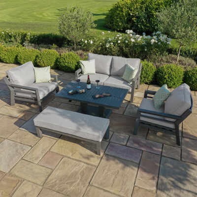 Maze - New York 2 Seat Aluminium Sofa Set with Rising Table - Dove Grey product image