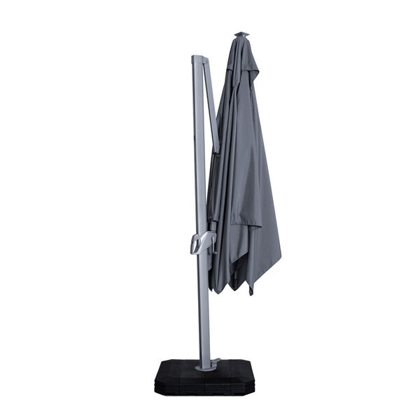Maze - Zeus 3m Square Rotating Cantilever Parasol With LED Lights - Grey product image