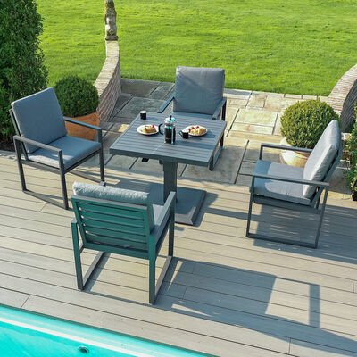 Maze - Amalfi 4 Seat Square Aluminium Dining Set with Rising Table product image