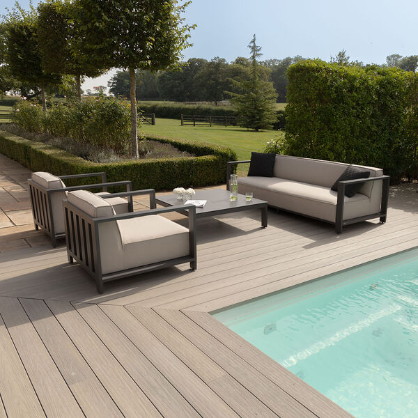 Maze - Outdoor Fabric Ibiza 3 Seat Sofa Set with Square Coffee Table - Oatmeal product image