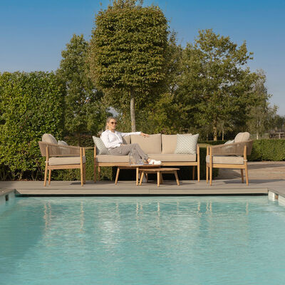 Maze - Porto Rope Weave 3 Seat Sofa Set with Pair of Round Coffee Tables & Armchairs product image