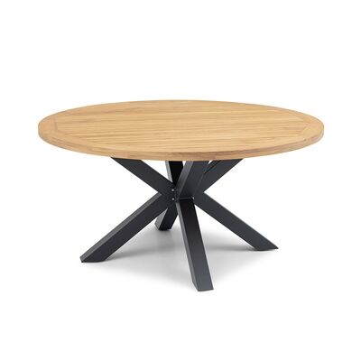 Maze - Jakarta Teak Round Dining Table with 6 Ambition Oatmeal Dining Chairs product image