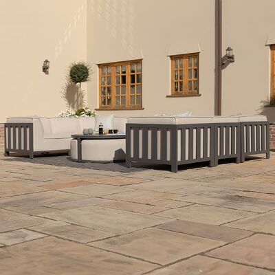 Maze - Outdoor Fabric Ibiza U Shape Sofa Set with Round Coffee Table & 3 Footstools - Oatmeal product image