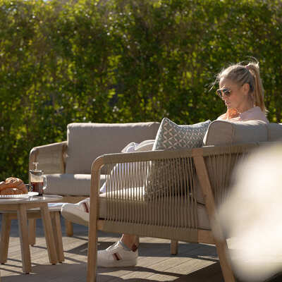 Maze - Martinique Rope Weave 2 Seat Sofa Set with 2 Lounge Armchairs & 2 Round Coffee Tables product image