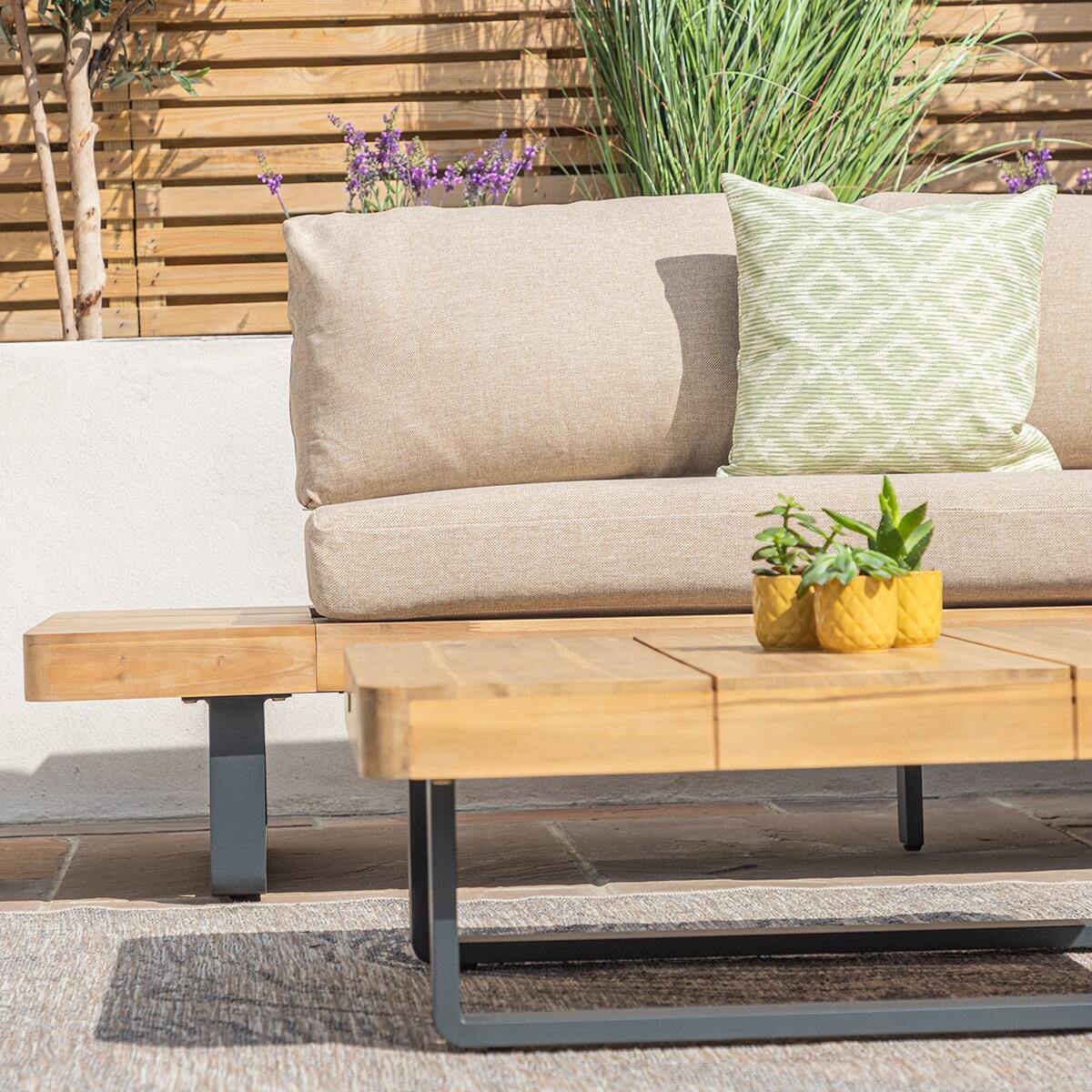 Maze - Bali Wood Platform Corner Sofa Set product image