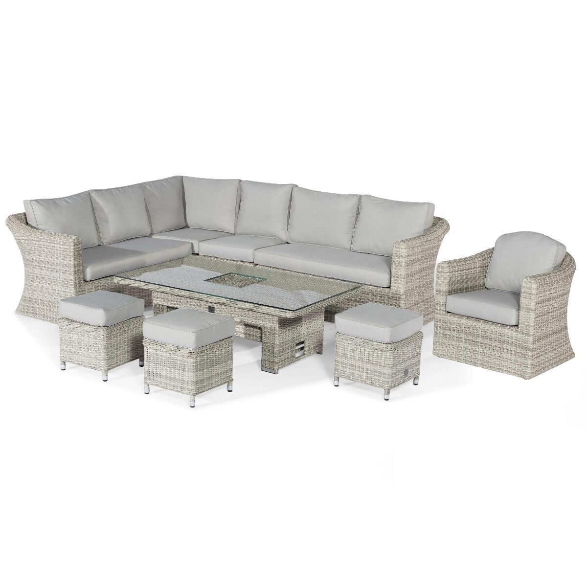 Maze - Oxford Deluxe Large Rattan Corner Dining Set with Rising Table & Armchair product image