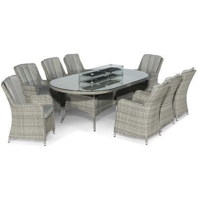 Maze - Oxford - Venice 8 Seat Oval Rattan Fire Pit Dining Set product image