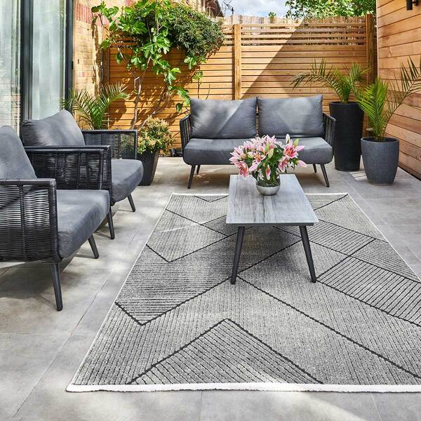 Jazz - Geometric Grey Indoor and Outdoor Rug - 290cm x 190cm product image