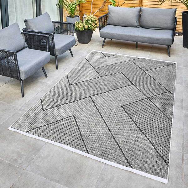 Jazz - Geometric Grey Indoor and Outdoor Rug - 290cm x 190cm product image