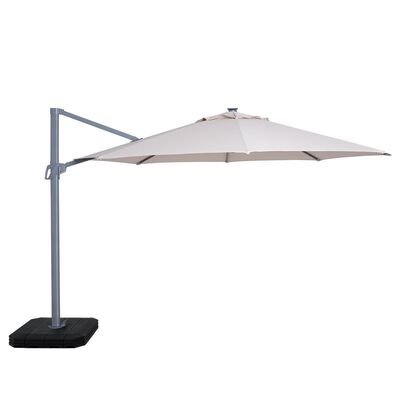 Maze - Zeus 3.5m Round Rotating Cantilever Parasol With LED Lights - Beige product image