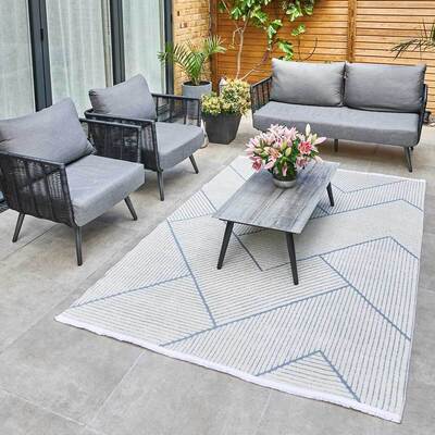 Jazz - Geometric Blue Indoor and Outdoor Rug - 220cm x 160cm product image