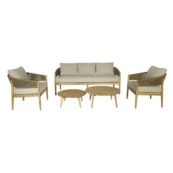 Maze - Porto Rope Weave 3 Seat Sofa Set with Pair of Round Coffee Tables & Armchairs product image
