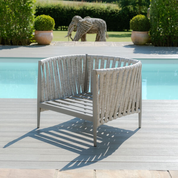 Maze - Milan Rope Weave 2 Seat Sofa Set with Rectangular Coffee Table - Cool Linen product image